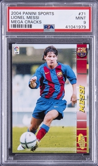 2004-05 Panini Sports Mega Cracks La Liga #71 Lionel Messi Rookie Card - PSA MINT 9